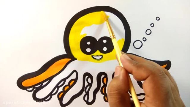 آموزش تصویری نقاشی برای کودکان به زبان ساده - نقاشی هشت پا بامزه !