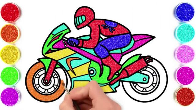 آموزش تصویری نقاشی به زبان ساده برای کودکان - (نقاشی موتور سیکلت)