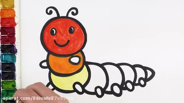 آموزش تصویری نقاشی به زبان ساده برای کودکان - (نقاشی کرم ابریشم جدید)