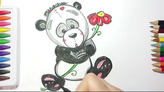 آموزش تصویری نقاشی به زبان ساده برای کودکان - نقاشی پاندا غمگین !