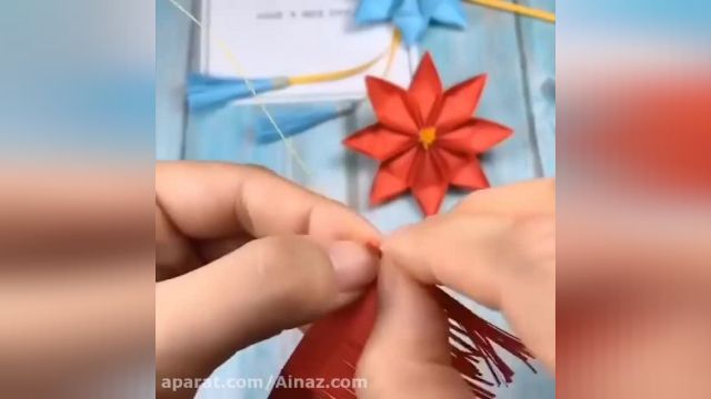 آموزش تصویری ساخت کاردستی اوریگامی گل برای کودکان !