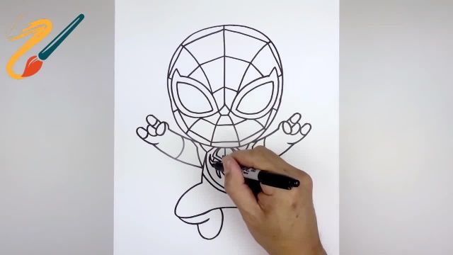 آموزش تصویری نقاشی به کودکان با زبان ساده - این قسمت (نقاشی مرد عنکبوتی)
