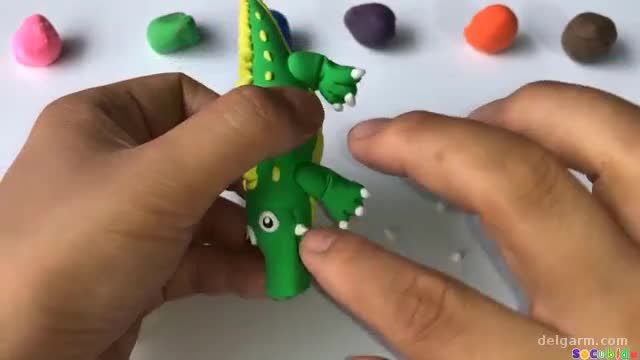 آموزش تصویری ساخت تمساح با خمیر بازی بسیار زیبا و ساده !