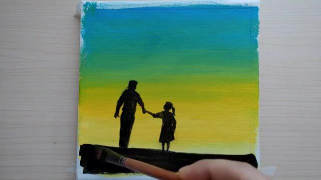 آموزش کشیدن نقاشی روز پدر بسیار زیبا به کودکان