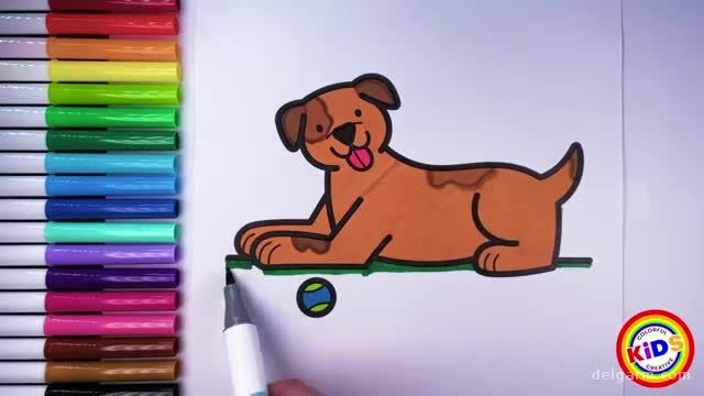 آموزش تصویری نقاشی به کودکان - نقاشی سگ برای کودکان بسیار ساده !