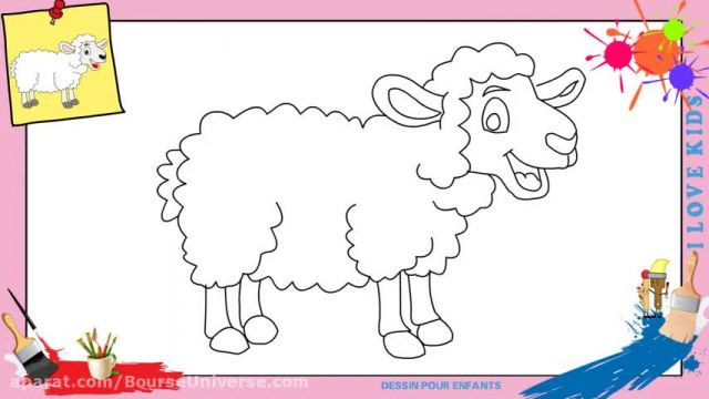 آموزش تصویری نقاشی به زبان ساده برای کودکان - (نقاشی بره و گوسفند)