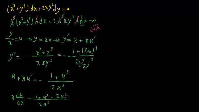 آموزش معادلات دیفرانسیل - قسمت چهاردهم : مثالی از معادلات همگن