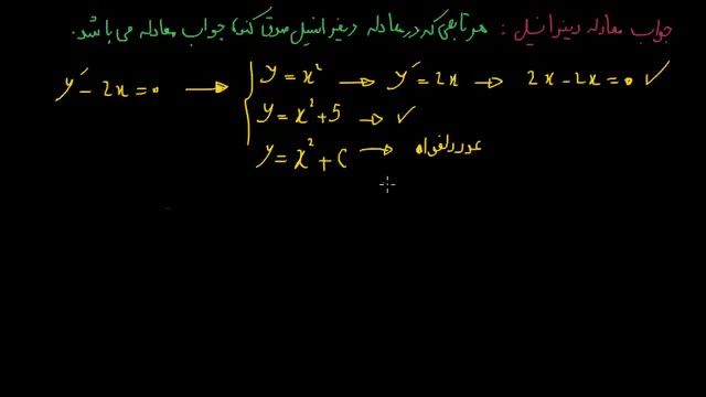 آموزش معادلات دیفرانسیل - قسمت هشتم : جواب معادله دیفرانسیل 