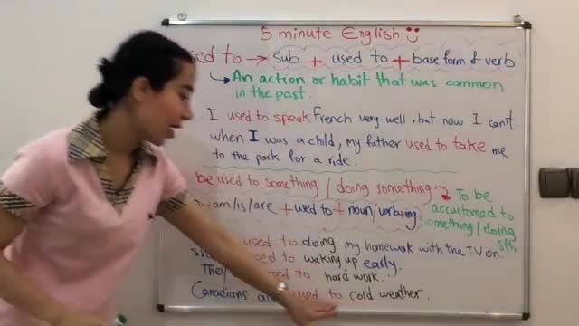 آموزش زبان انگلیسی در 5 دقیقه ! - تفاوت و گرامر used to و to be used to 