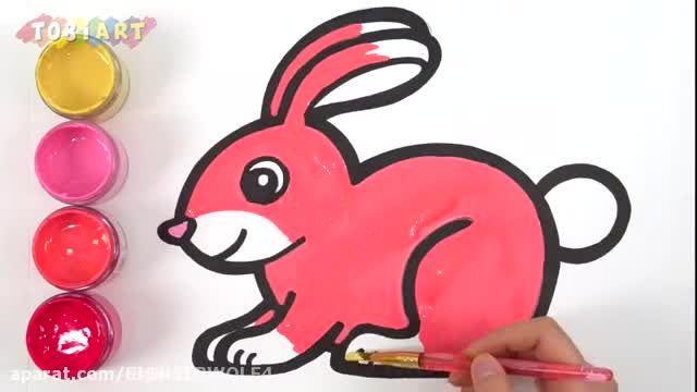 آموزش تصویری نقاشی برای کودکان - نقاشی خرگوش بسیار زیبا و ساده !