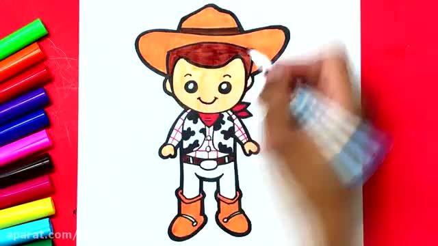 آموزش تصویری نقاشی به زبان ساده برای کودکان - نقاشی وودی بسیار بامزه !
