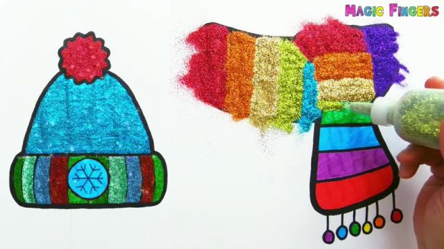 آموزش تصویری نقاشی به زبان ساده برای کودکان - نقاشی کلاه زمستانی و شال گردن !