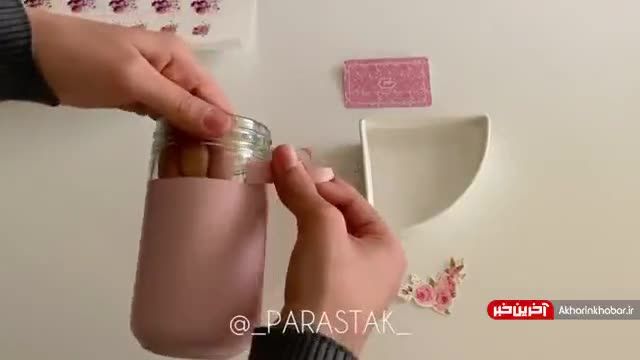 نحوه ساخت گلدان با کمک شیشه مربا دور ریختنی
