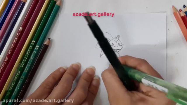 آموزش تصویری نقاشی به زبان ساده برای کودکان - (نقاشی سونیک)
