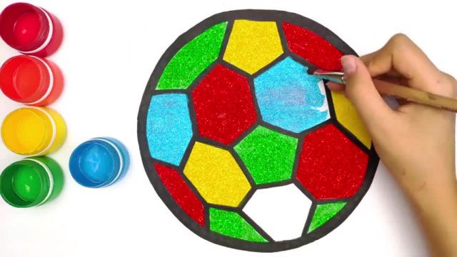 آموزش تصویری نقاشی به زبان ساده برای کودکان - (نقاشی توپ فوتبال)