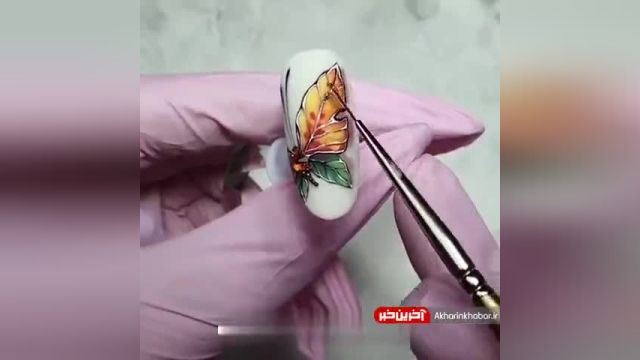 روش ساده طراحی ناخن به شکل پروانه با تکنیکی ساده و ابتدایی