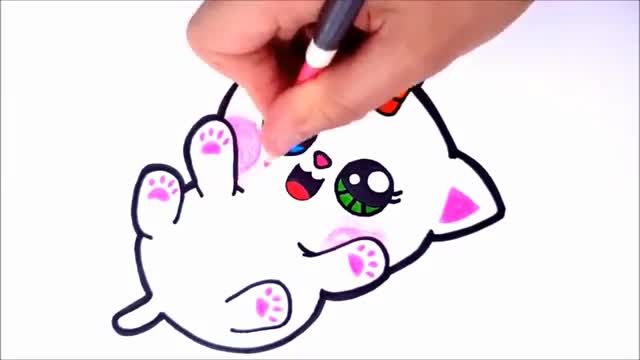 آموزش تصویری نقاشی برای کودکان - نقاشی بچه گربه ناز و کوچولو بسیار زیبا و ساده !