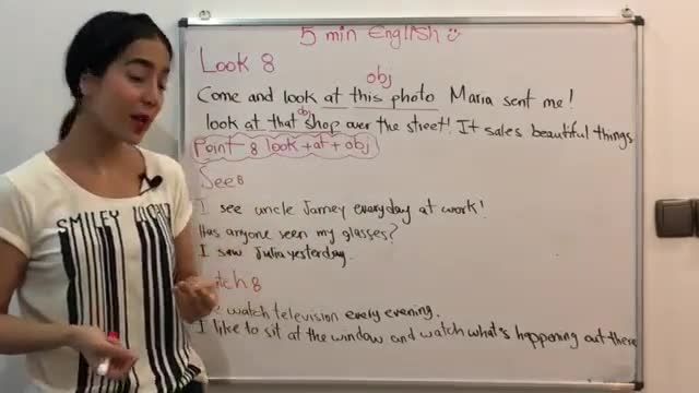 آموزش زبان انگلیسی در 5 دقیقه ! - تفاوت افعال  look و see و watch 