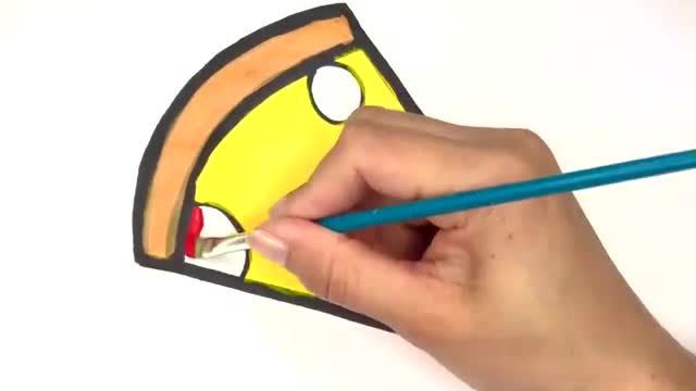 آموزش تصویری نقاشی به زبان ساده برای کودکان - (نقاشی پیتزا)