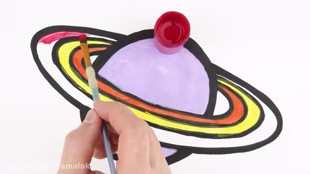 آموزش نقاشی کودکانه سیاره ها بسیار آسان - آموزش نقاشی سیاره زحل بسیار ساده !