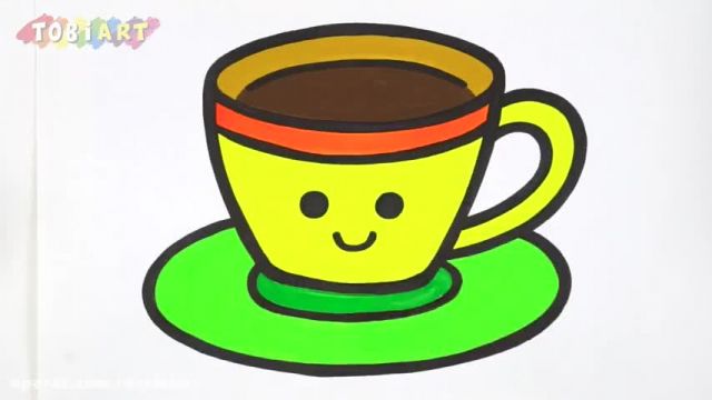 آموزش تصویری نقاشی به زبان ساده برای کودکان - (نقاشی فنجان بچگانه)