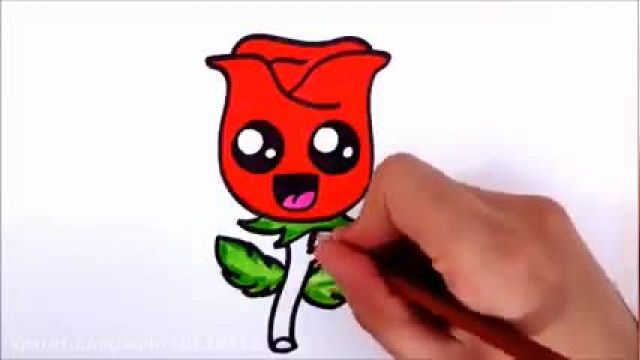 آموزش تصویری نقاشی به زبان ساده برای کودکان - (نقاشی گل رز خندان)