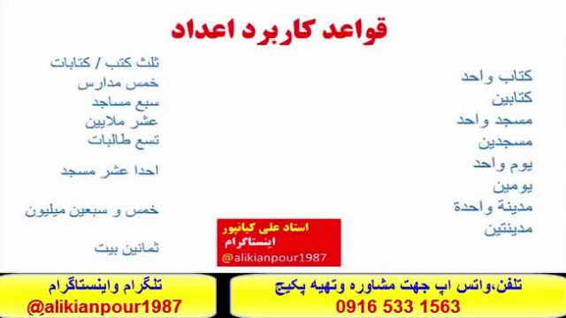 آموزش کلمات ، قواعد ومکالمه عربی عراقی خوزستانی وخلیجی - استادعلی کیانپور      .
