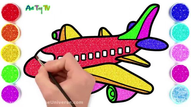 آموزش تصویری نقاشی به زبان ساده برای کودکان - (نقاشی هواپیما)