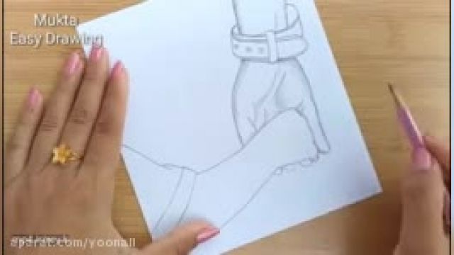آموزش تصویری نقاشی برای کودکان به زبان ساده - نقاشی روز پدر (دست پدر و فرزند) !