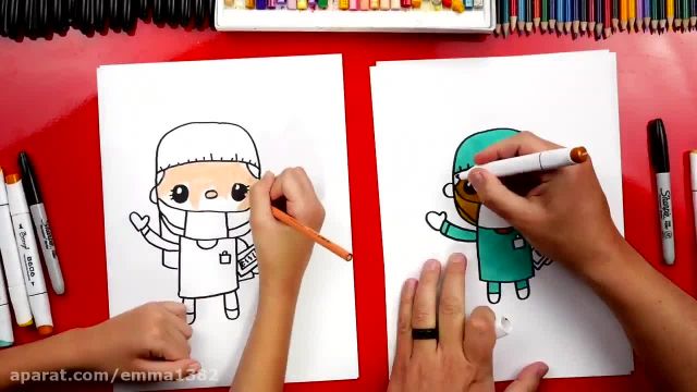 آموزش نقاشی روز پرستار ساده - نقاشی پرستار بسیار آسان برای کودکان !