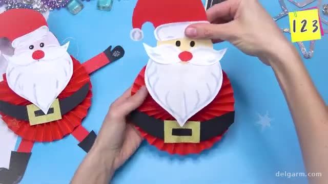 آموزش تصویری کاردستی بابانوئل با کاغذ رنگی برای کودکان !