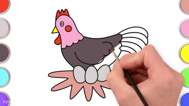 آموزش تصویری نقاشی به زبان ساده برای کودکان - نقاشی مرغ فوق العاده زیبا !