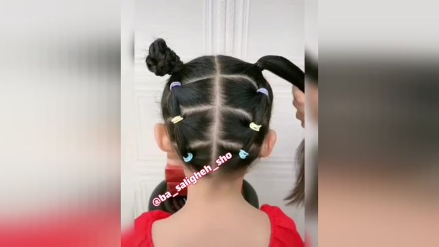آموزش تصویری بستن موی دختر بچه ها بسیار شیک و ساده !