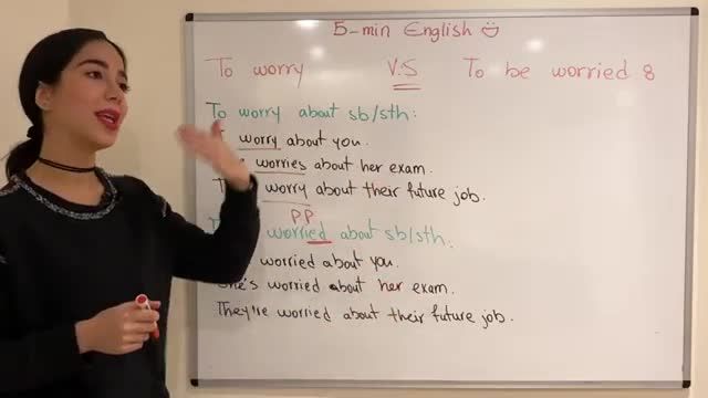 آموزش زبان انگلیسی در 5 دقیقه ! - تفاوت to worry , to be worried