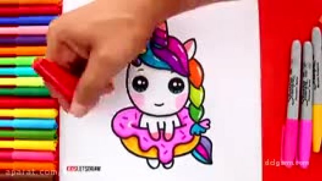 آموزش ویدیویی نقاشی اسب تک شاخ بسیار زیبا برای دختران !