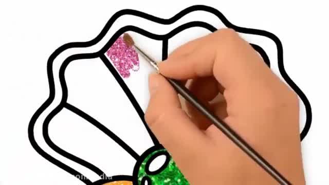 آموزش کشیدن نقاشی صدف به همراه مروارید به کودکان