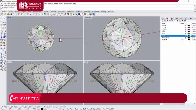 آموزش جواهر سازی و دستورالعمل طراحی جواهر در نرم افزار راینو