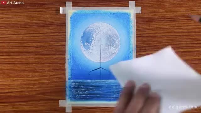 آموزش کشیدن نقاشی کشتی با پاستیل روغنی به کودکان