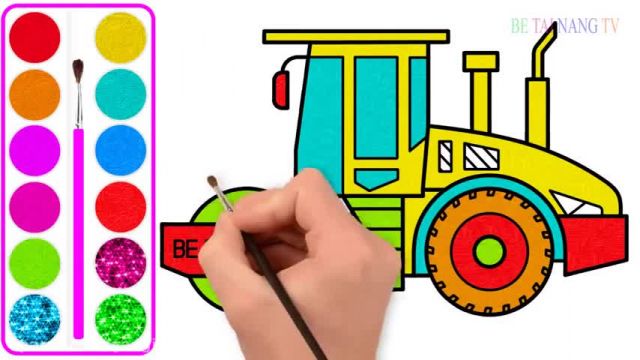 آموزش تصویری نقاشی به زبان ساده برای کودکان - (نقاشی ماشین کمباین)
