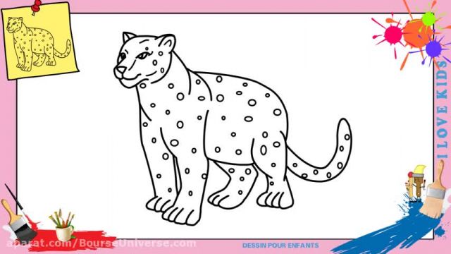 آموزش تصویری نقاشی به زبان ساده برای کودکان - (نقاشی پلنگ وحشی)
