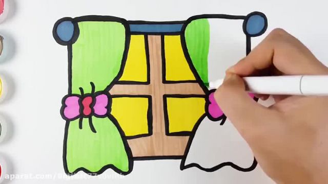 آموزش تصویری نقاشی به زبان ساده برای کودکان - (نقاشی پنجره)
