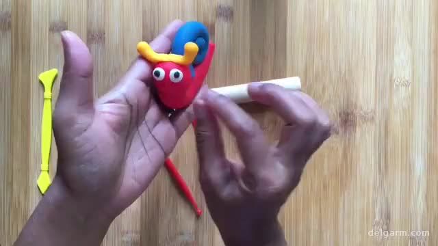 آموزش تصویری درست کردن حلزون با خمیر بازی برای کودکان !