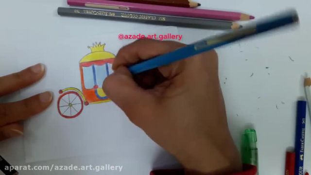 آموزش تصویری نقاشی به زبان ساده برای کودکان - (نقاشی کالسکه)