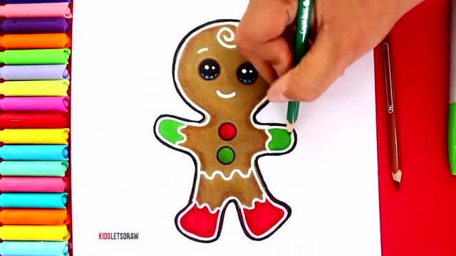 آموزش تصویری نقاشی به زبان ساده برای کودکان - (نقاشی کوکی کریسمس)
