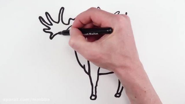 آموزش تصویری نقاشی به زبان ساده برای کودکان - (نقاشی گوزن)