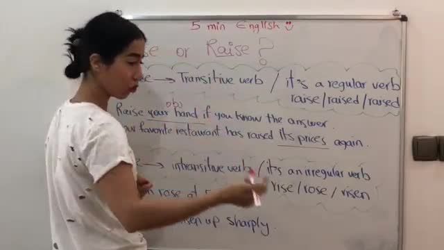 آموزش زبان انگلیسی در 5 دقیقه ! - نکات گرامری و تفاوت rise با raise 