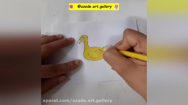 آموزش تصویری نقاشی به زبان ساده برای کودکان - (نقاشی غاز)