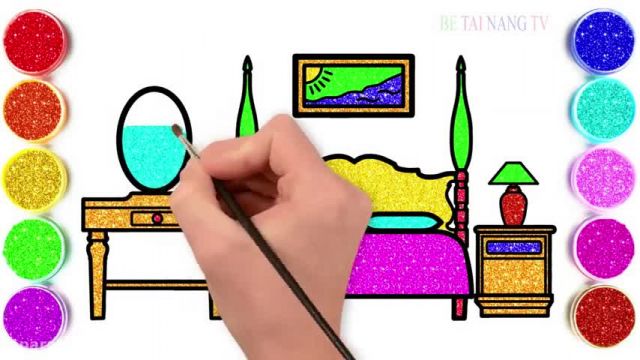 آموزش تصویری نقاشی به زبان ساده برای کودکان - (نقاشی اتاق خواب فانتزی)