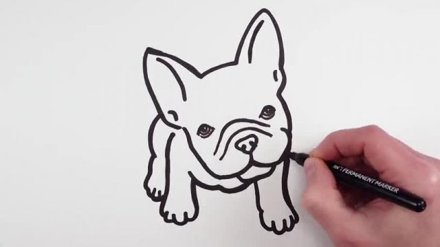 آموزش تصویری نقاشی برای کودکان به زبان ساده - نقاشی سگ بولداگ فرانسوی !