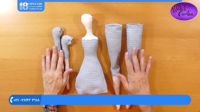آموزش دوخت دست و پا و بدن برای عروسک تیلدا 